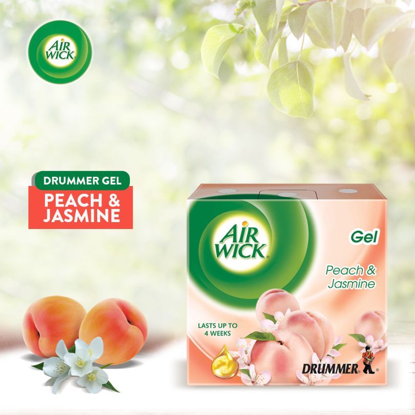 Drummer Gel Air Freshener Peach & Jasmine - Pack Of 6
