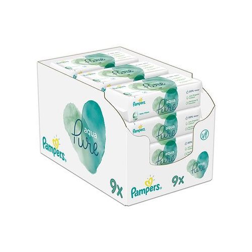 Aqua Pure Sensitive Baby Wipes, 9x Pop-Top Packs, 630ct