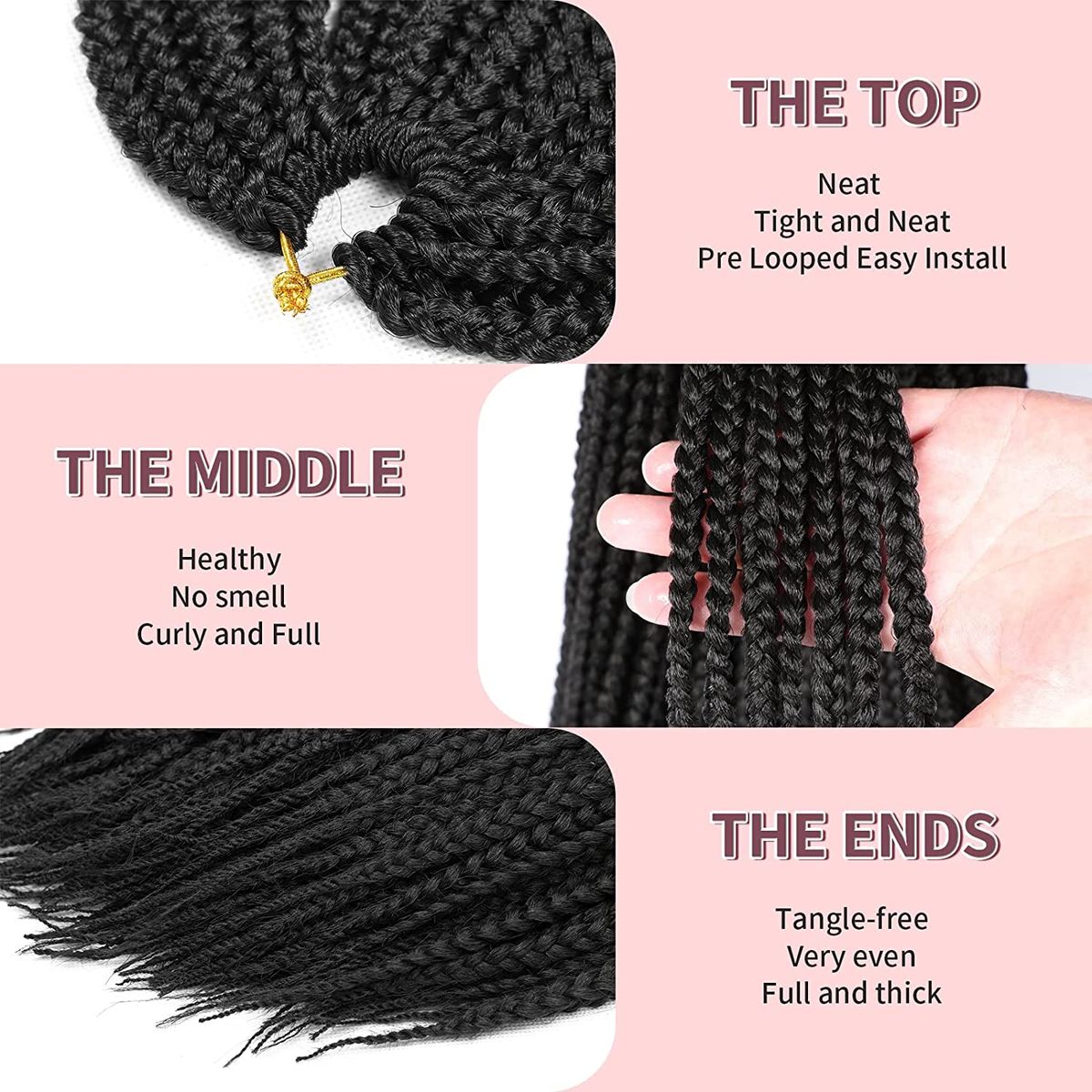 Long Braiding Wigs 18 Inch Crochet Braids 22 Strands Crochet PreLooped Crochet Hair