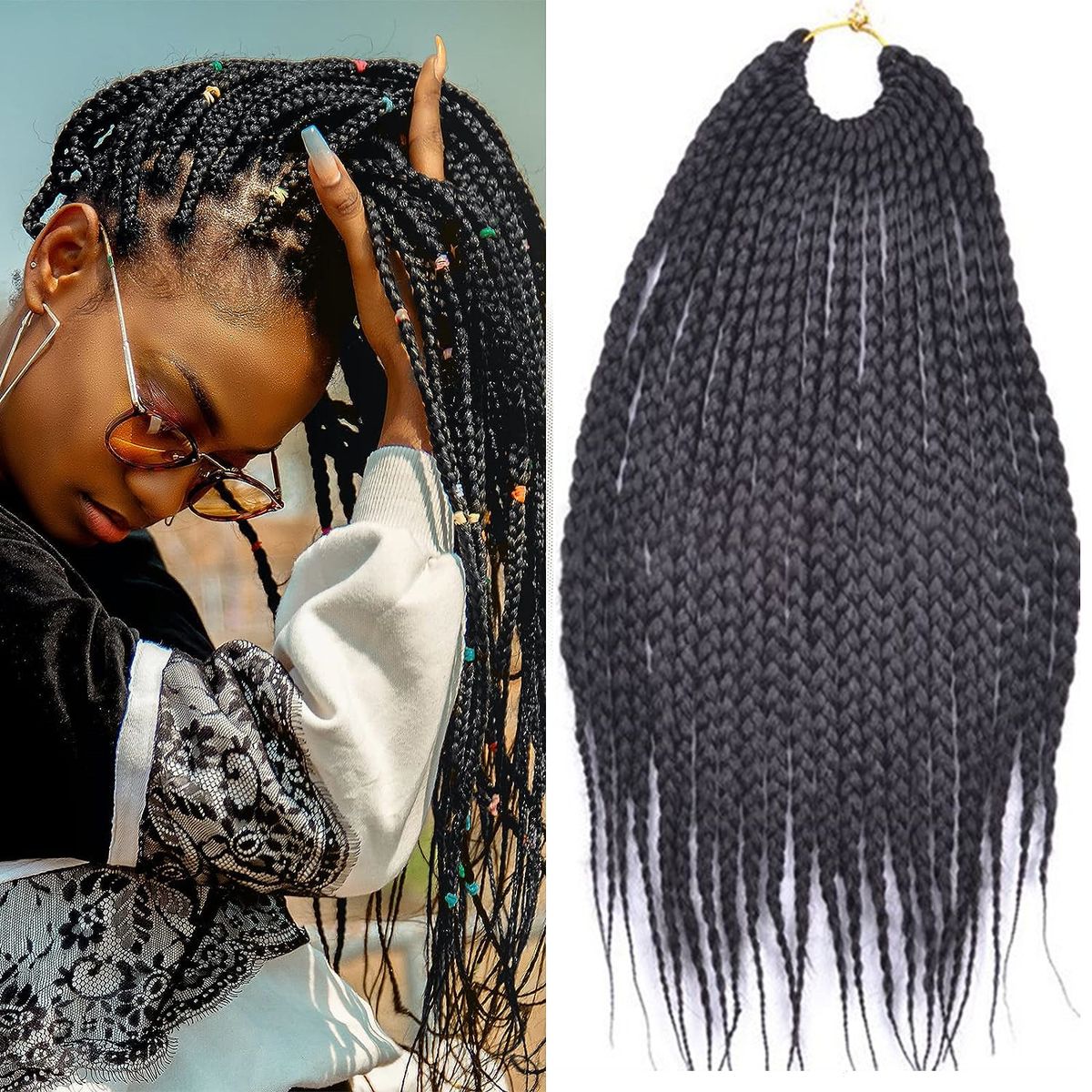 Long Braiding Wigs 18 Inch Crochet Braids 22 Strands Crochet PreLooped Crochet Hair