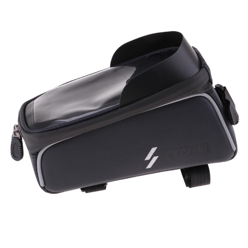 Bike Front Tube Bag Waterproof Bicycle Phone Holder Case Bracket Rack