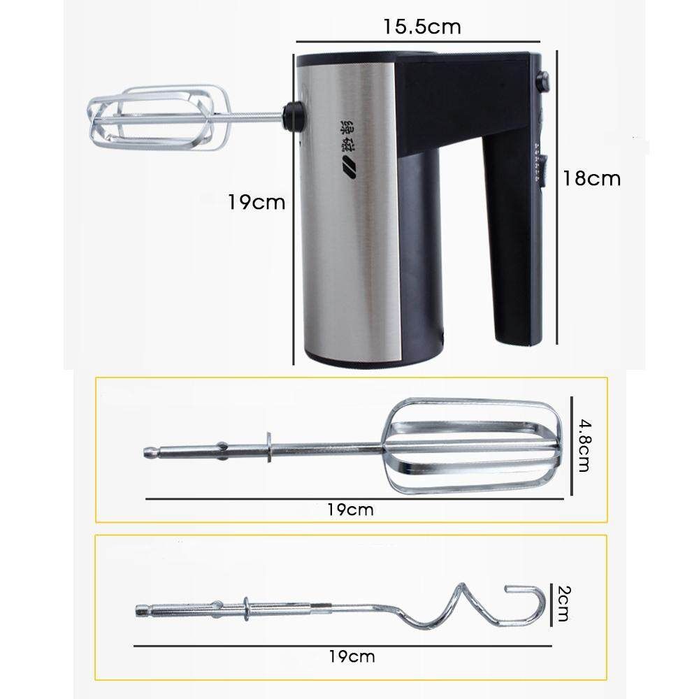 200W 5 Speed Electric Whisk Stand Mixer Egg Beater Handheld Kitchen Dough Bread Silver