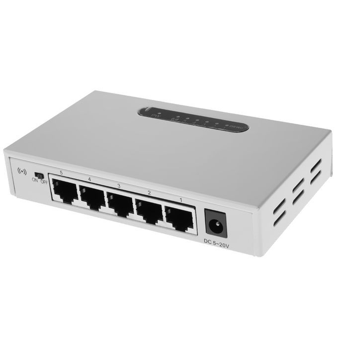 5Port 10100M Desktop Network Switch Fast Ethernet Switch LAN White