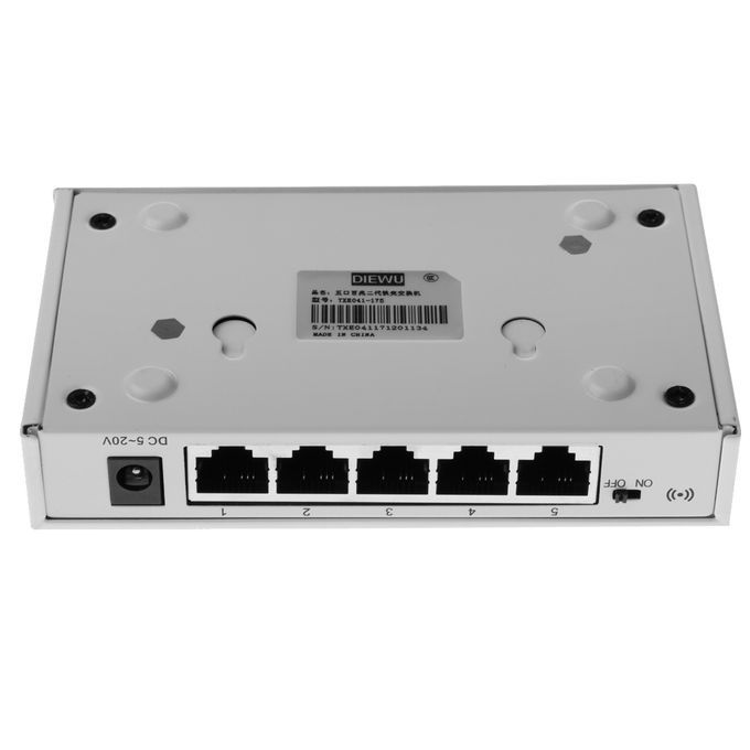 5Port 10100M Desktop Network Switch Fast Ethernet Switch LAN White