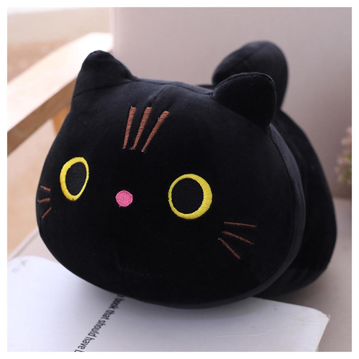 Cute Cat Long Pillow Comfortable Plush Filling Throw Pillow