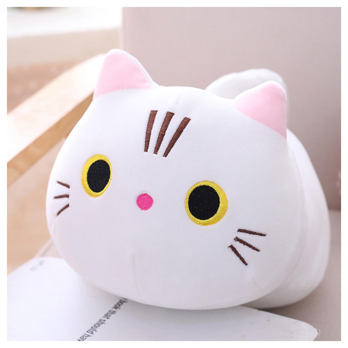 Cute Cat Long Pillow Comfortable Plush Filling Throw Pillow
