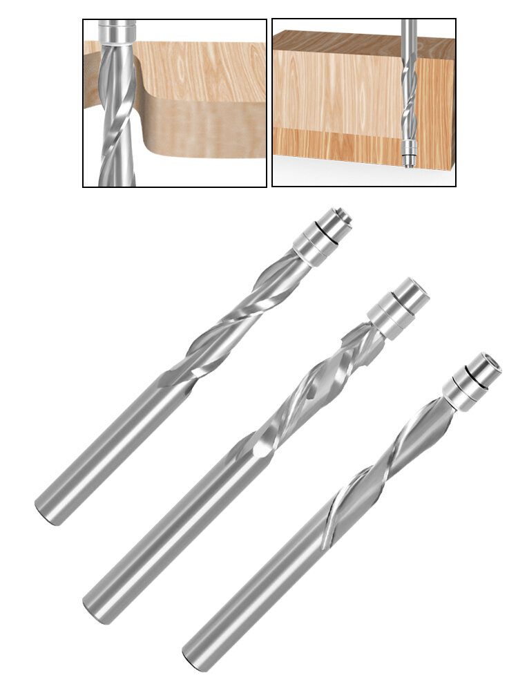 LAVIE 1 PC 6.35mm Shank Solid Carbide Bearing Guided Two