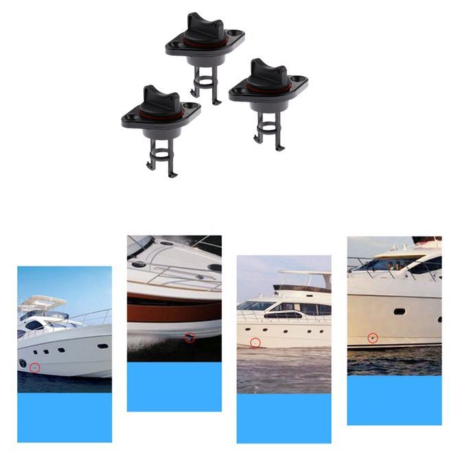 3PCS BOAT MARINE BEACH COOLER LIVEWELL NYLON DRAIN PLUG 1 SCREW IN