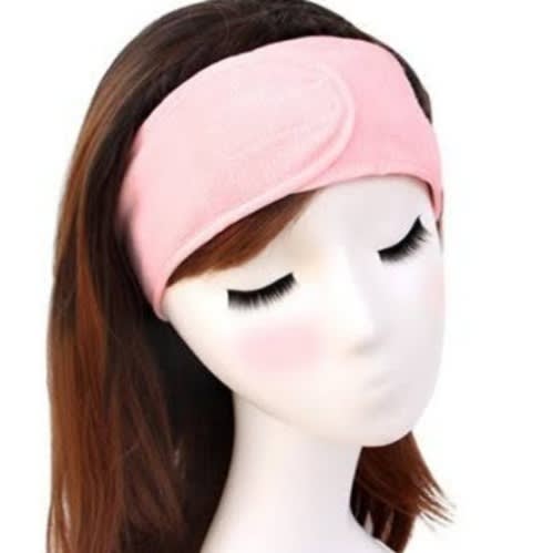 Set Of 3 Spa Facial Head Bands - Black,white And Pink