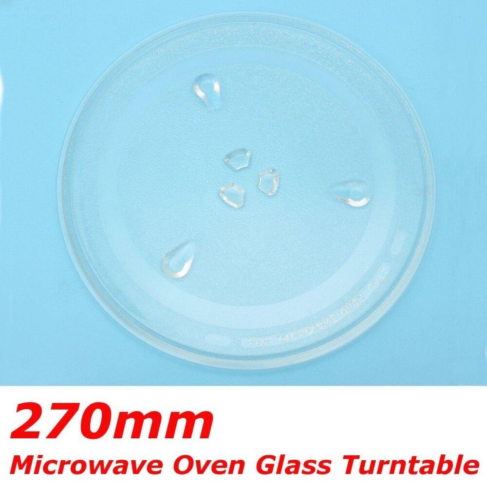 1Pc Clear Microwave Oven Glass Turntable Tray Plate Y Type Bottom Dia: 270mm