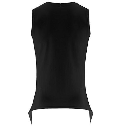 Men Fashion Sleeveless Asymmetric Hem Tank Tops Loose Casual Tops-Black