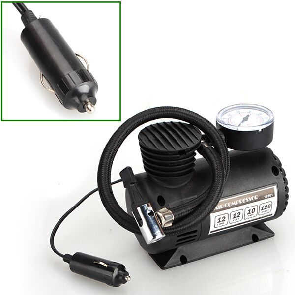 12V Car Auto Electric Portable Pump Air Compressor Tire Inflator Tool 100 PSI Black