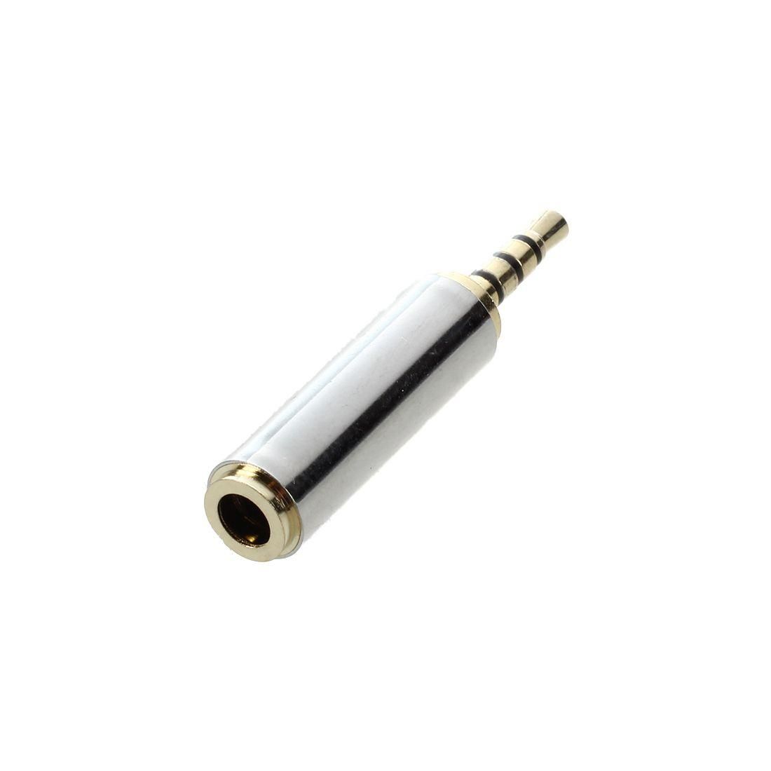 Gold 2.5mm Male to 3.5mm Female Stereo Audio Headphone Adapt