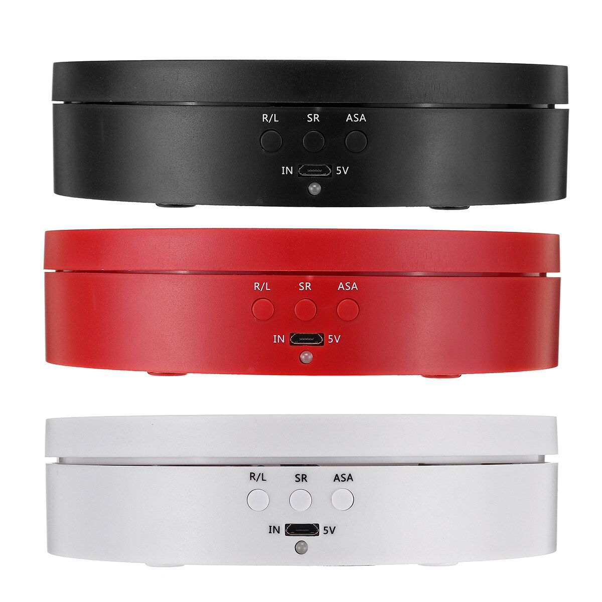 360° Rotating Display Stand USB Electric Rotary Turntable Jewelry Watch Show Holder Mirror Red