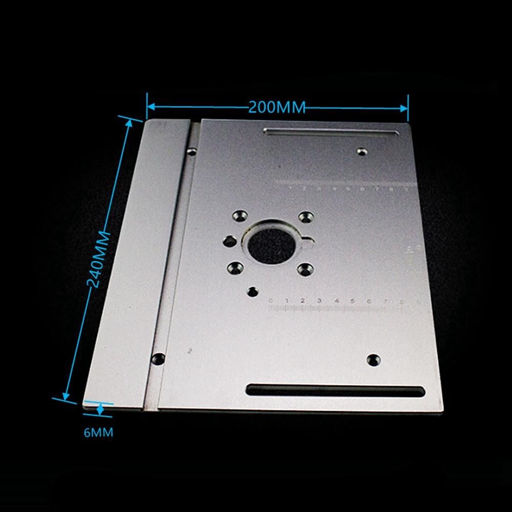 Router Table Insert Plate Miter Gauge for Woodworking Benches Table Saw Multifunctional Trimmer Engraving Machine-Silver