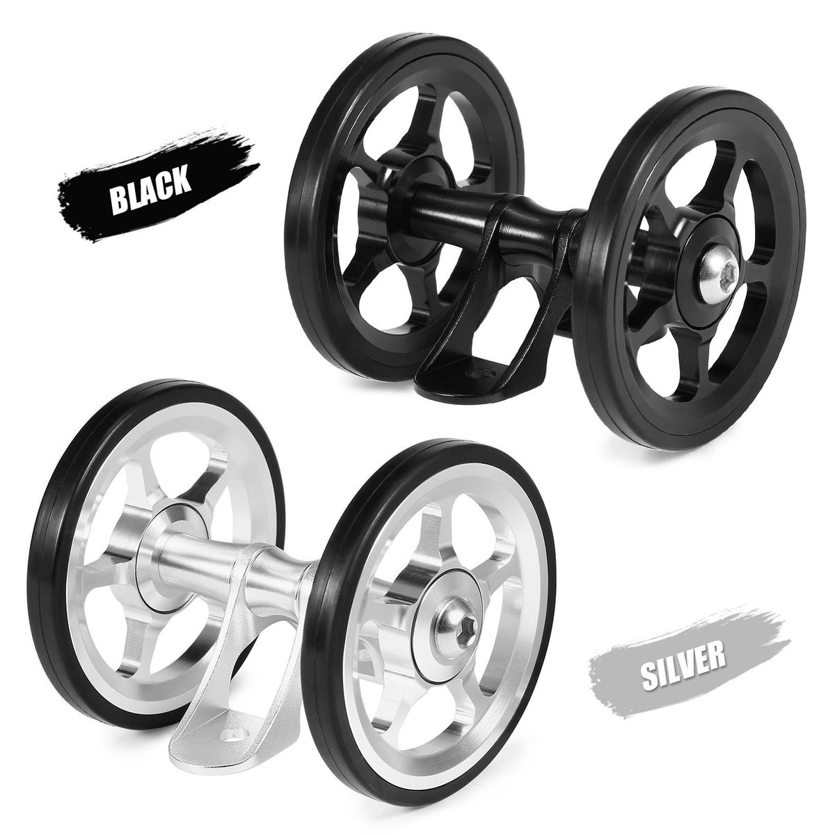Aluminum Alloy Bike Double Roller Rear Wheels Replacement for Brompton Folding Bicycle Rear Mudguard