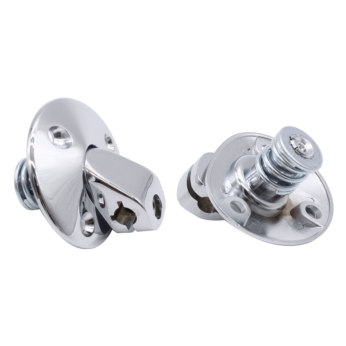One Pair Sunvisor Support Brackets Kit Chrome With Screws