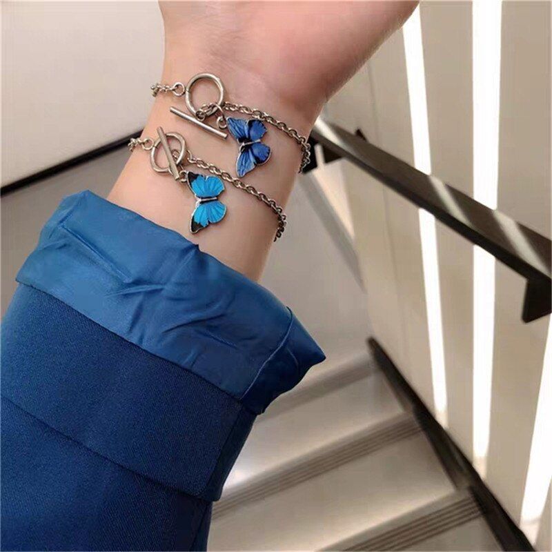 Blue Butterfly Bracelets Personality Aesthetic Butterfly Ot