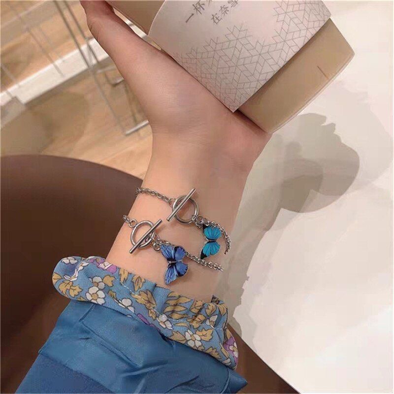 Blue Butterfly Bracelets Personality Aesthetic Butterfly Ot