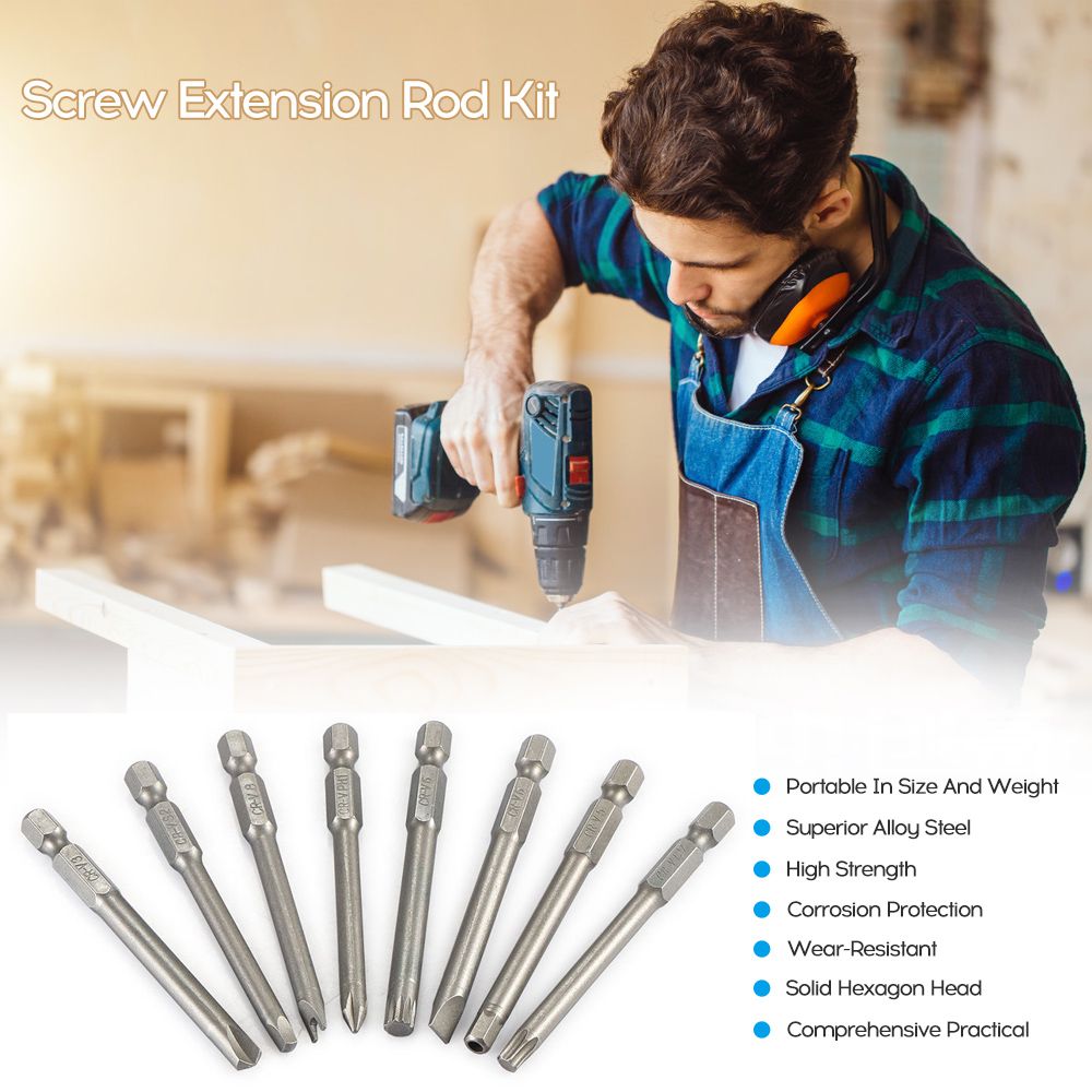 50PC 75mm Lengthen Multipurpose Screw Driver Bit Extension