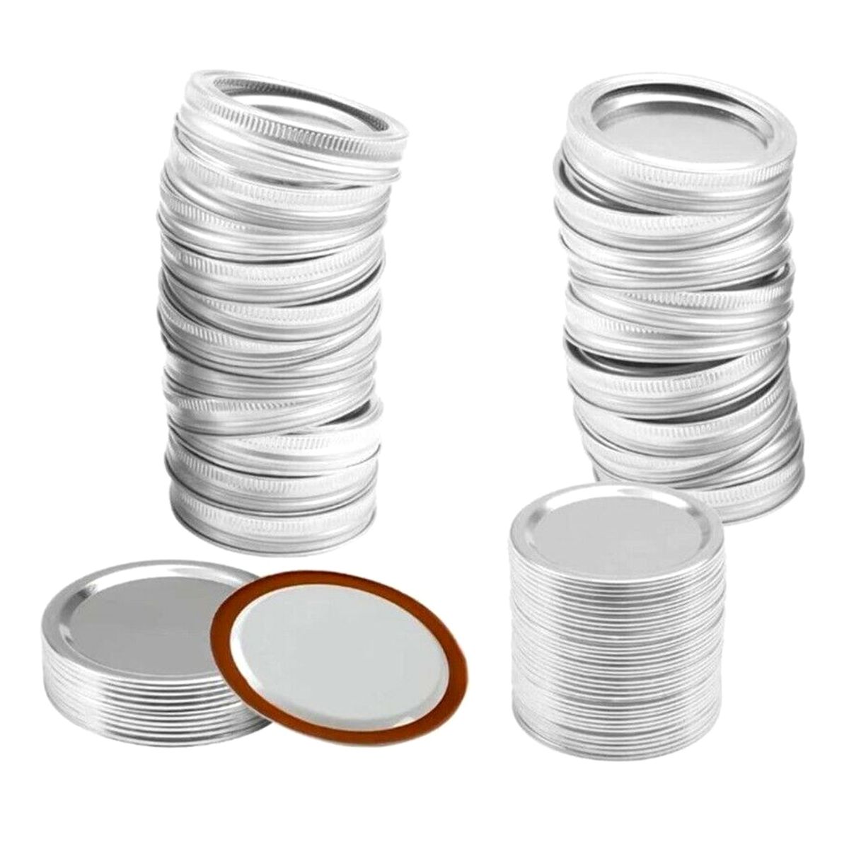 48PCS Canning Lids And Bands For Regular Mouth 70mm Jar