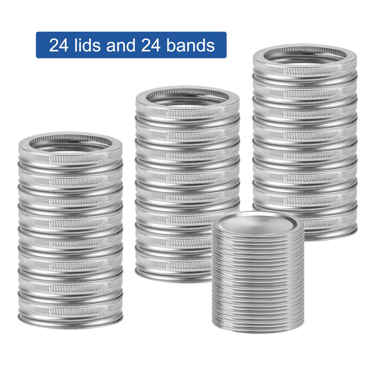48PCS Canning Lids And Bands For Regular Mouth 70mm Jar