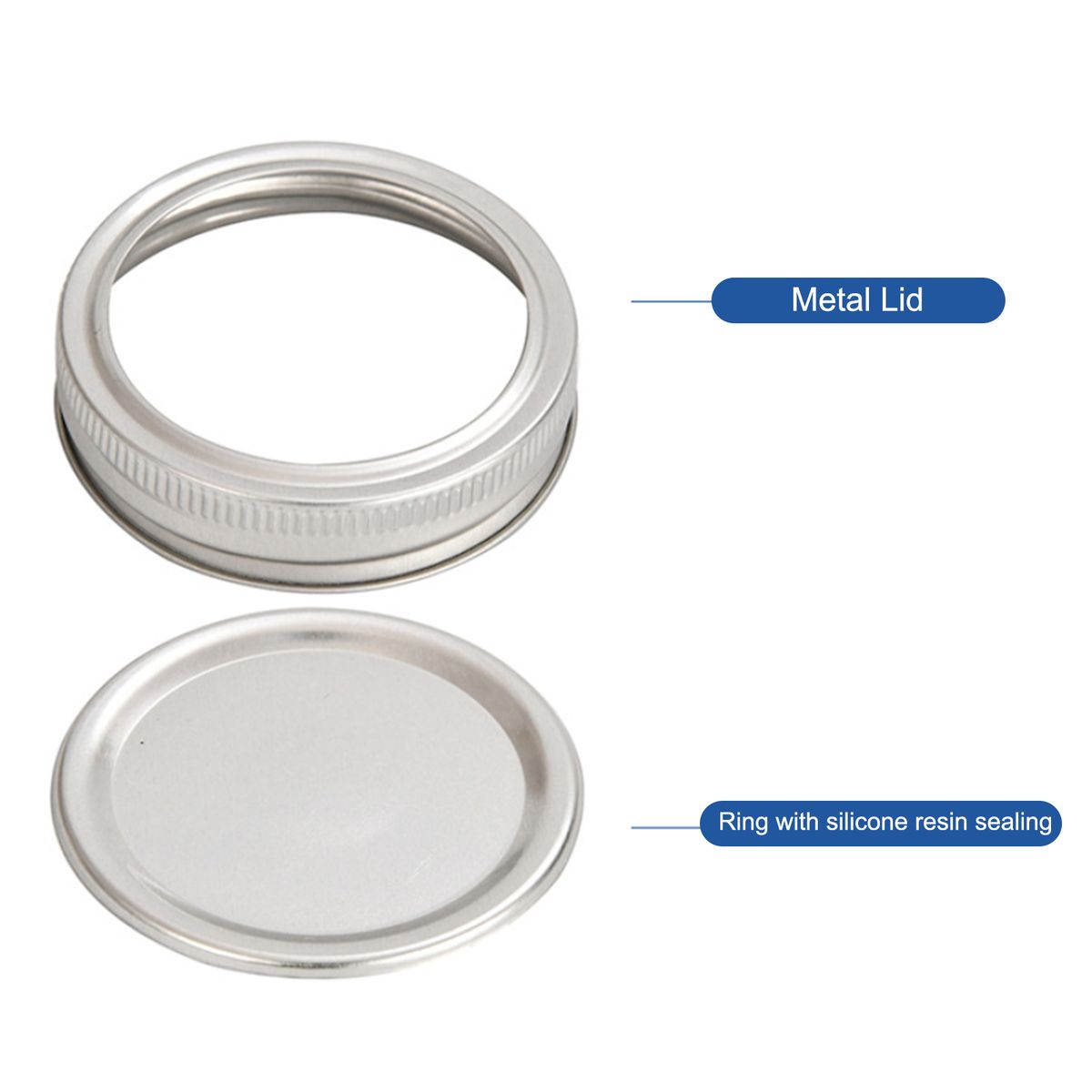 48PCS Canning Lids And Bands For Regular Mouth 70mm Jar