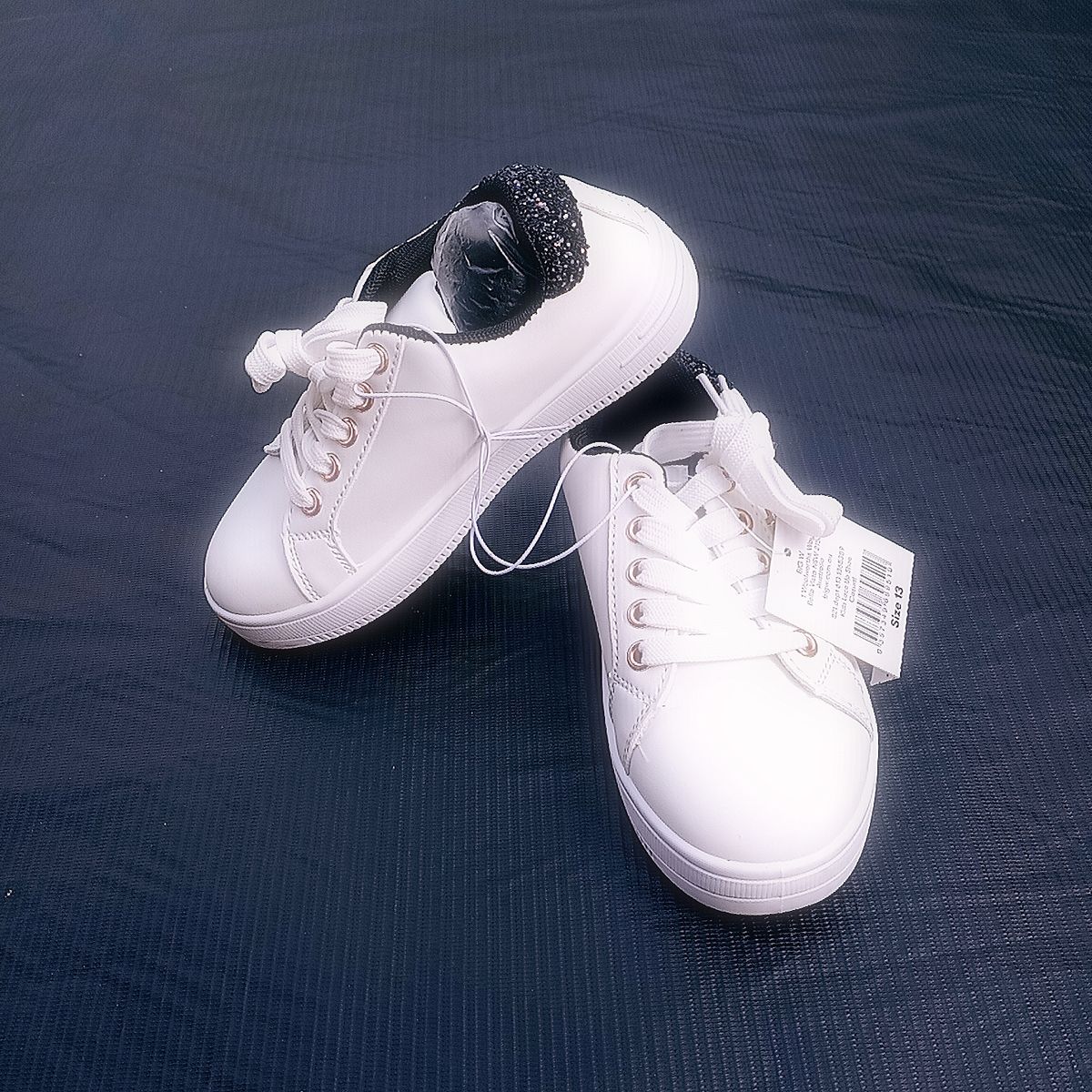 White Fashionable Sneakers For Girls With Gold Star