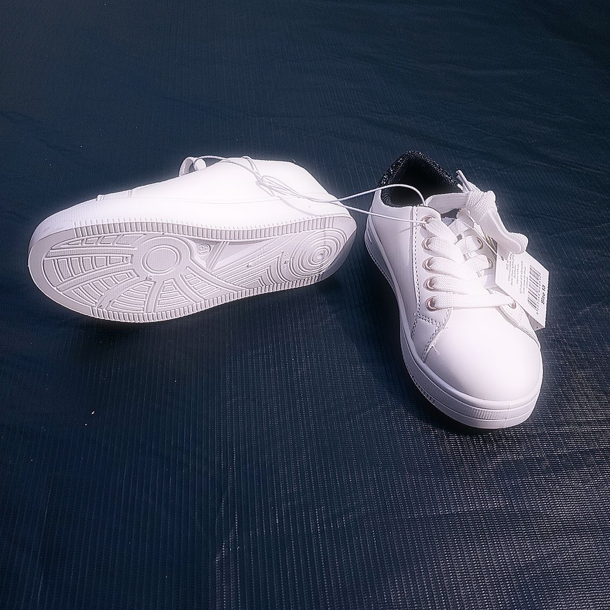 White Fashionable Sneakers For Girls With Gold Star