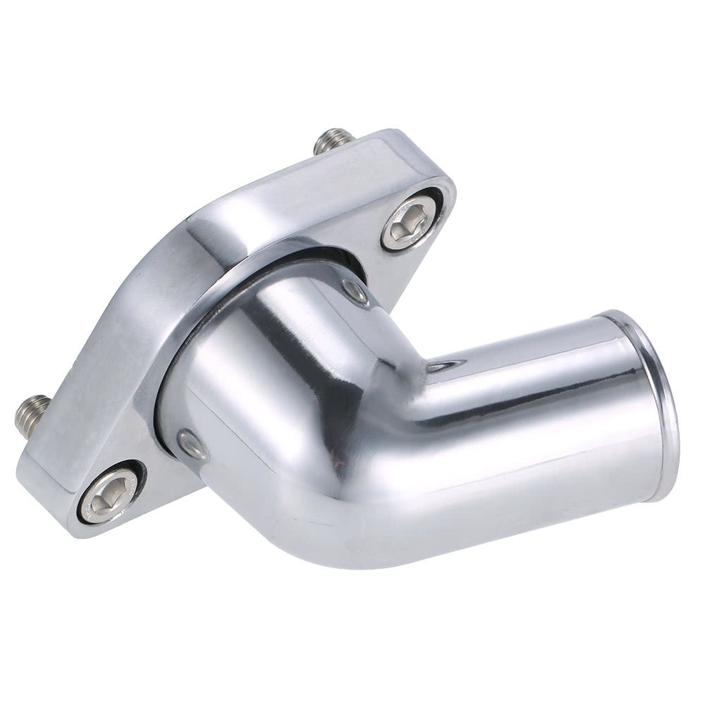 SBC BBC Polished Aluminum 15° Swivel Water Neck Fits SB BB