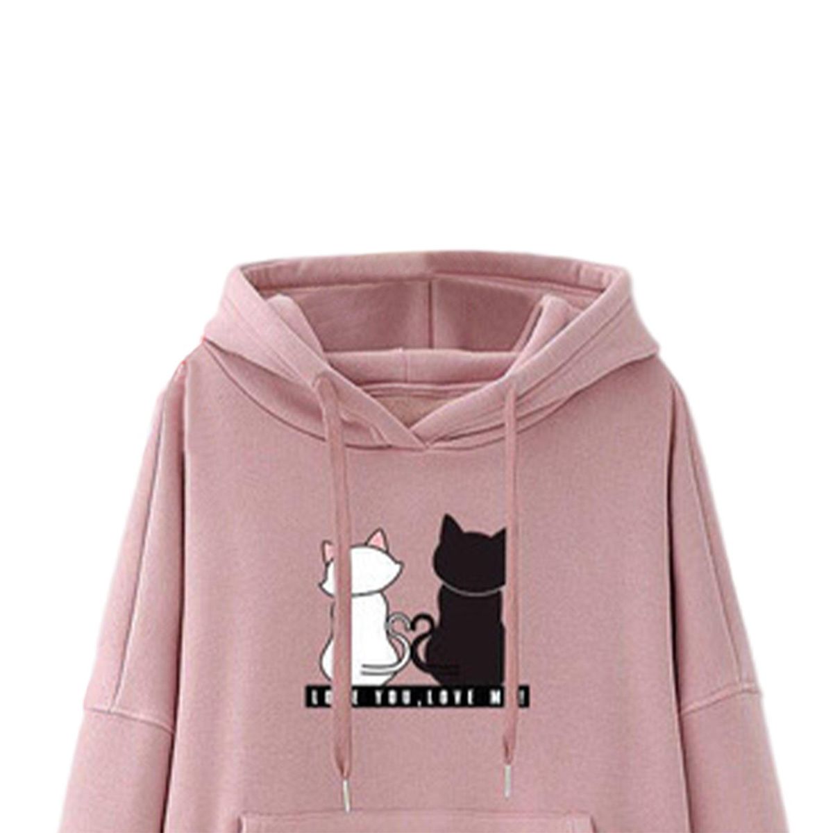 Cute Women Hooded Long Sleeve Cat Printed Hooded Tops Hypnotizing S