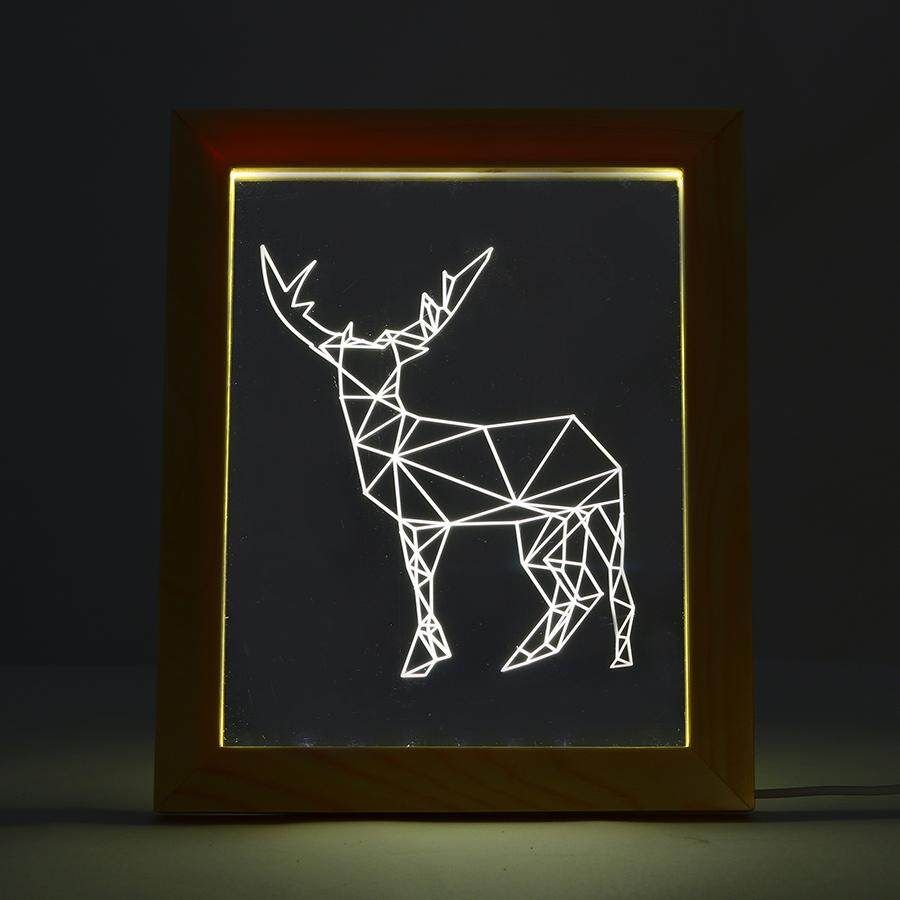 Frame Lamp Material : Wooden + Acrylic Plate : Red Gules