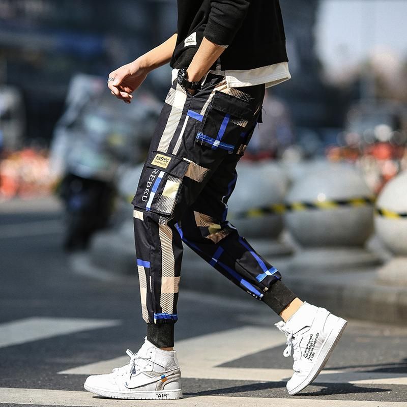 Pants Cargo for men Hip-Hop Tracksuit Street Clothing Harem-style Bombach Trousers Stamped Elastic Waist Novelty