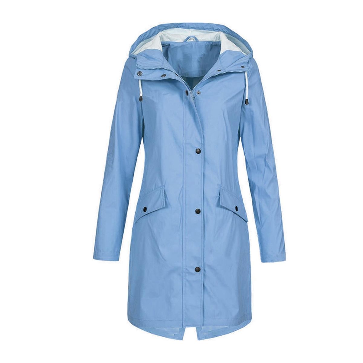 Women Rain Jacket Raincoat Waterproof Winter For Camping 3XL Blue