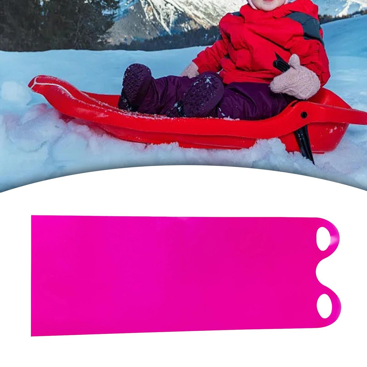 Snowboard Flying Carpet Roll Up Snow Sled Sand Pink Adults