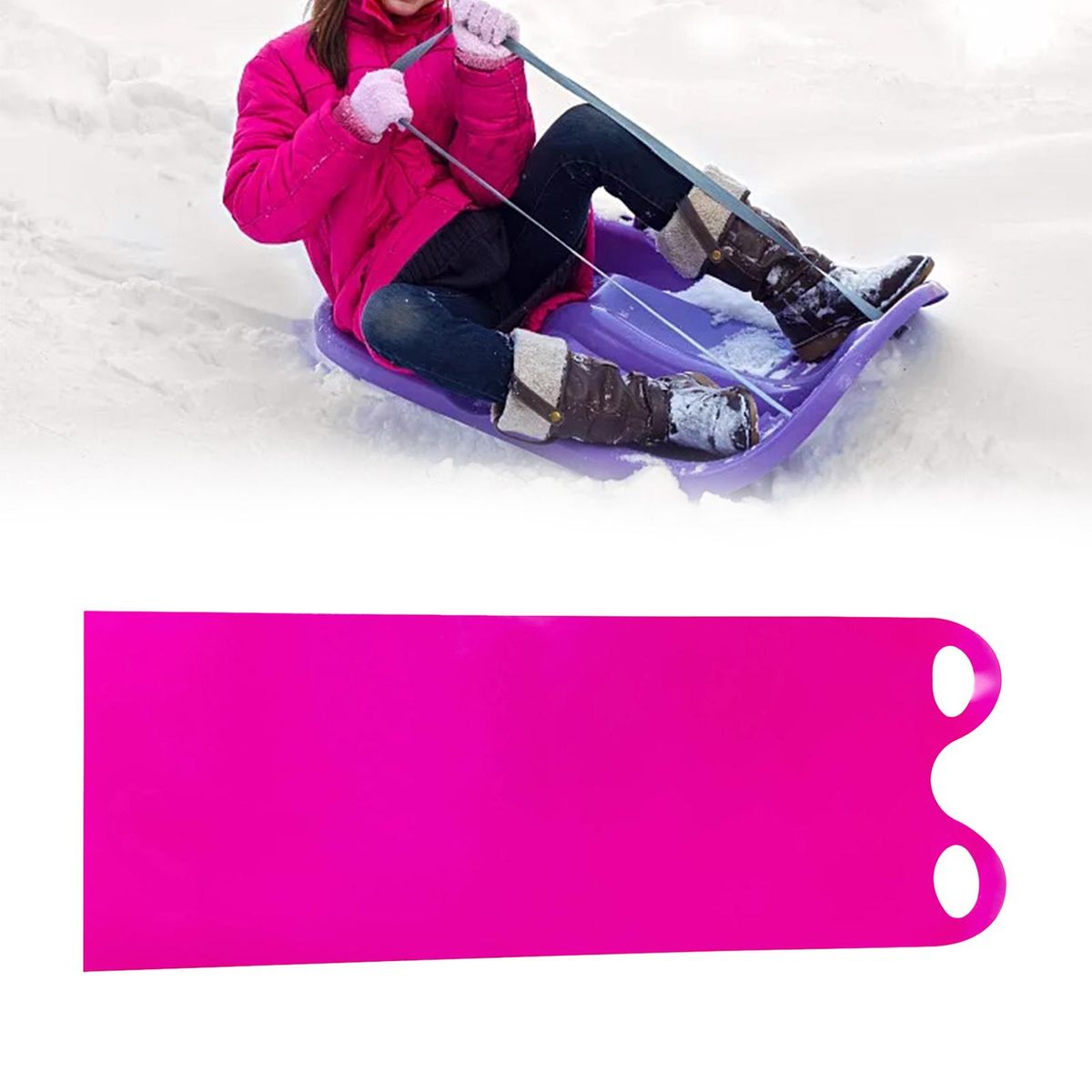 Snowboard Flying Carpet Roll Up Snow Sled Sand Pink Adults