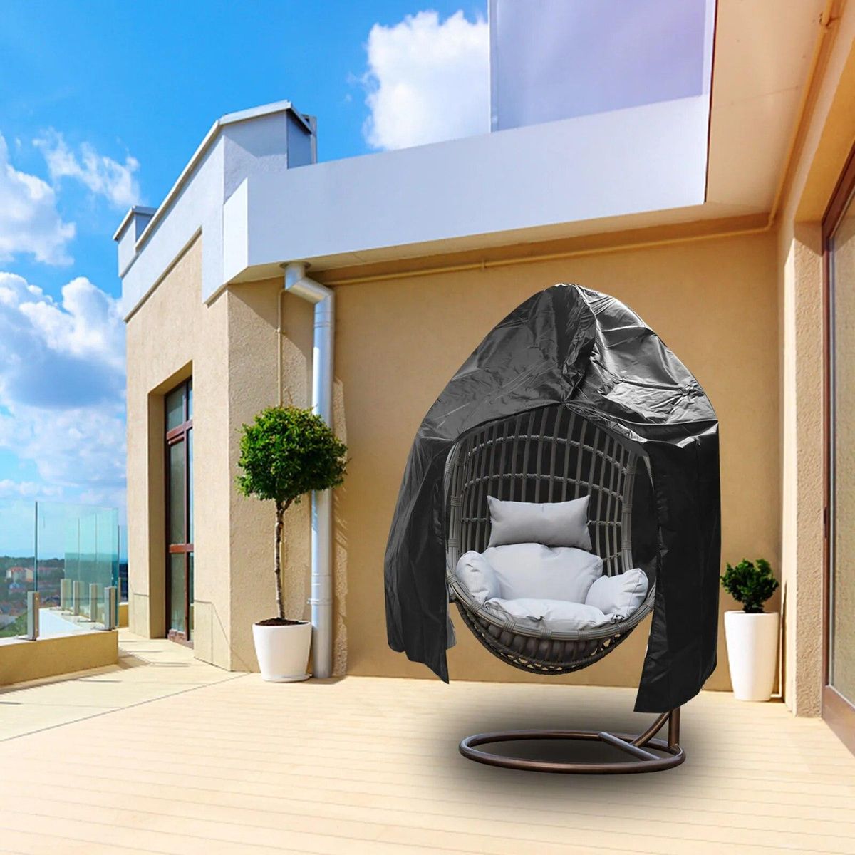 Waterproof Patio Chair Cover Egg Swing Chair Dust Cover Protector With Zipper Protective Case Outdoor Hanging Egg Chair Cover