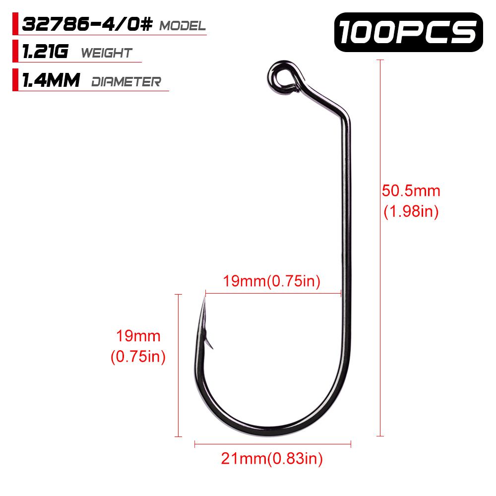100pcs Fishing Hooks High Carbon Steel Barbed Hooks Extra