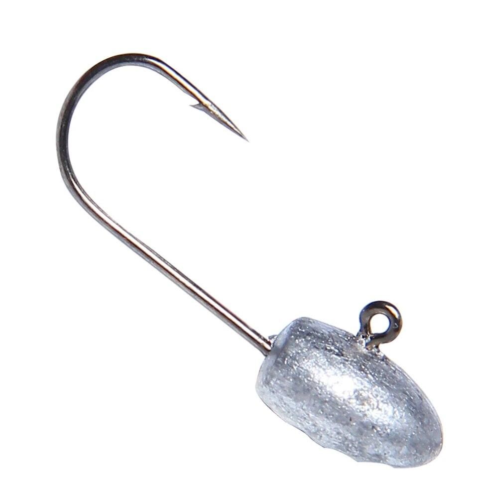 GoByGo 20Pcs/Lot Exposed Lead Jig Head 27mm 3g Barbed Hook Soft Lure Jigging Hook Fishing Hooks Fishing Tackle WLH004
