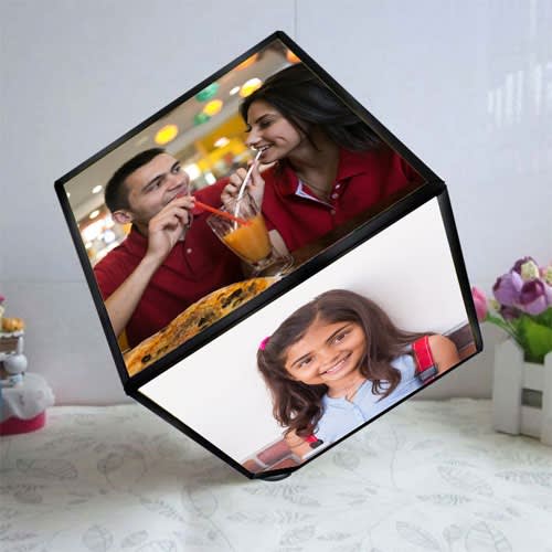 Personalised Photo Frame & Rotating Cube