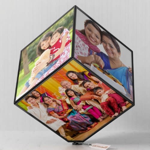 Personalised Photo Frame & Rotating Cube