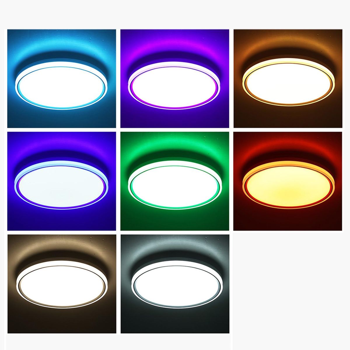 Intelligent Ceiling Lamp Round Rim Luminous WIFI BT Remote Control RGBCW Dimmable Voice Control Living Room Bedroom Lamp