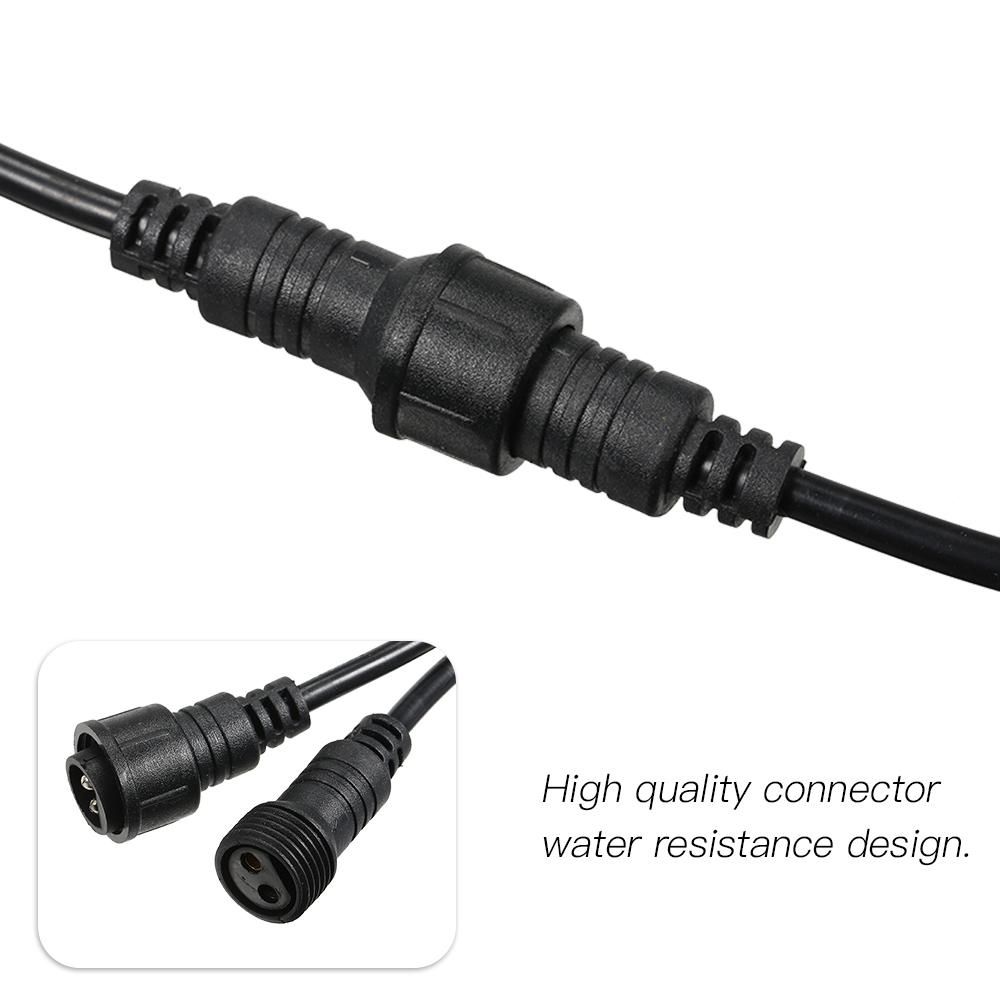 Tomshine Extension Cable Cord Wire 3Meters/ 9.8Feet IP65 Water Resistance AC85-265V Maximum Power 1400W for String Light