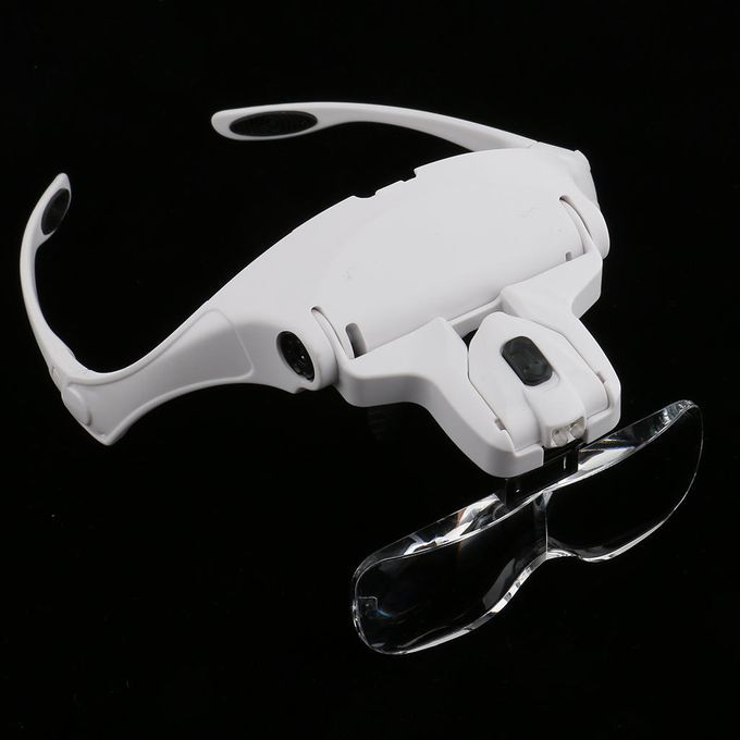 LED Light Magnifying Glasses With 5 Lens For Hobby Jeweler Eyelash