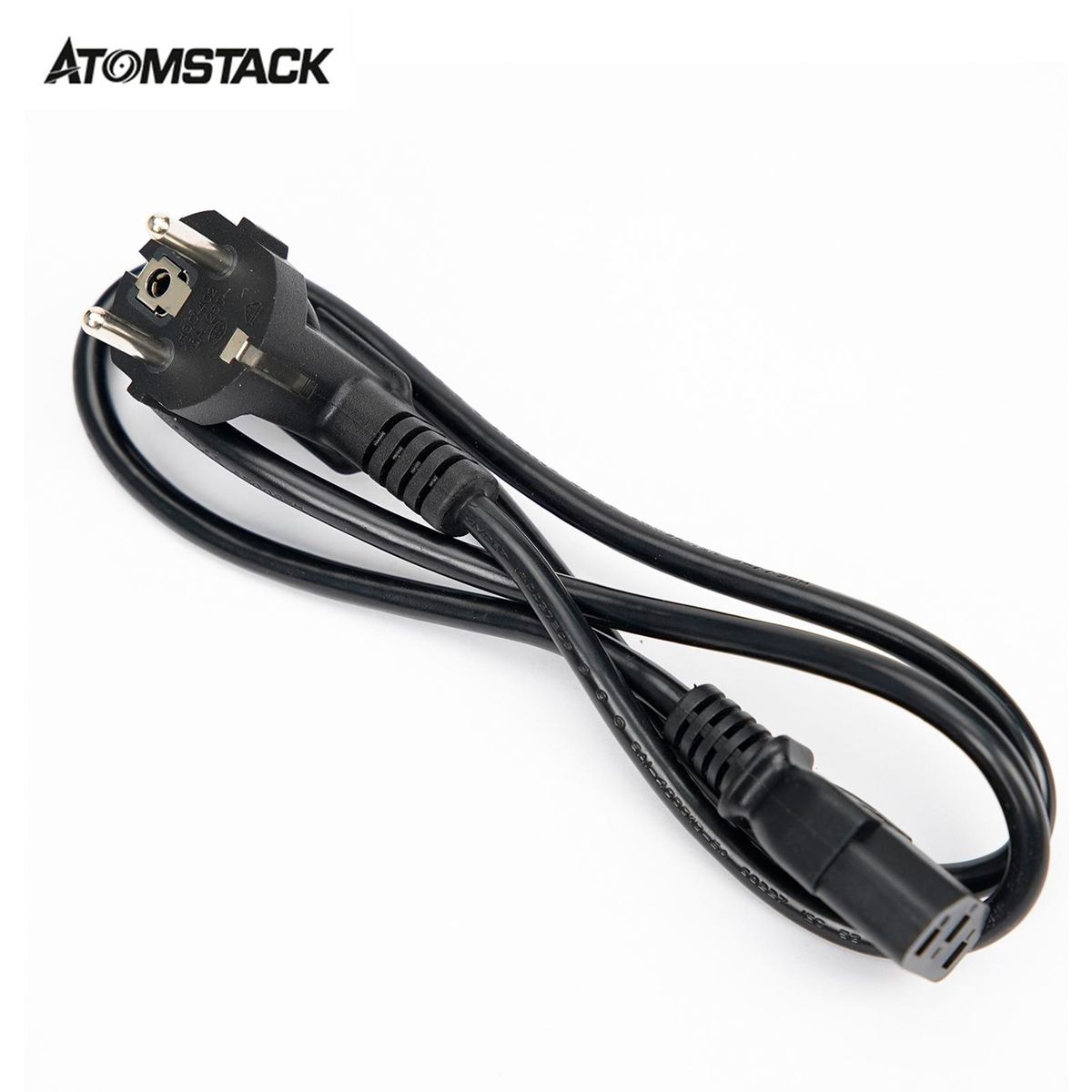 Atomstack Power Adapter Cord EU Plug Power Supply Cable for Laser Engraving Machine Air Assist Adapter Power Cord 1.5m Suitable for X20/S20/A20/A5 PRO/A5 M50 Pro/A10/S10/X7/P7 Laser Engravers