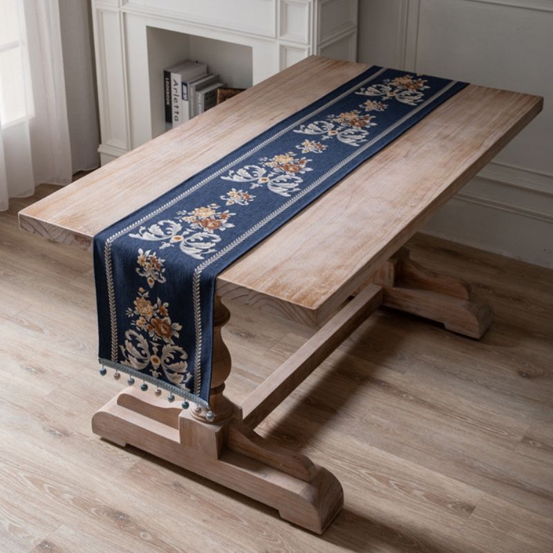 Vintage Flower Chenille Beads Table Runner, Size: 32x270cm