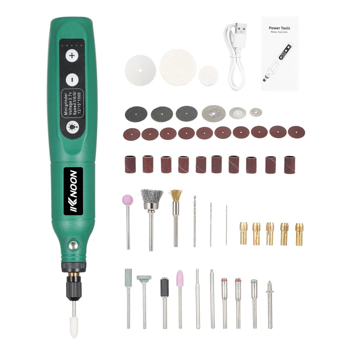 Cordless Rotary Tool 3.7V Li-Ion Power 5 Variable Speed USB Charging Multi-Purpose for Light-Duty DIY Crafting Polishing Jade Pet Nail Sharpening