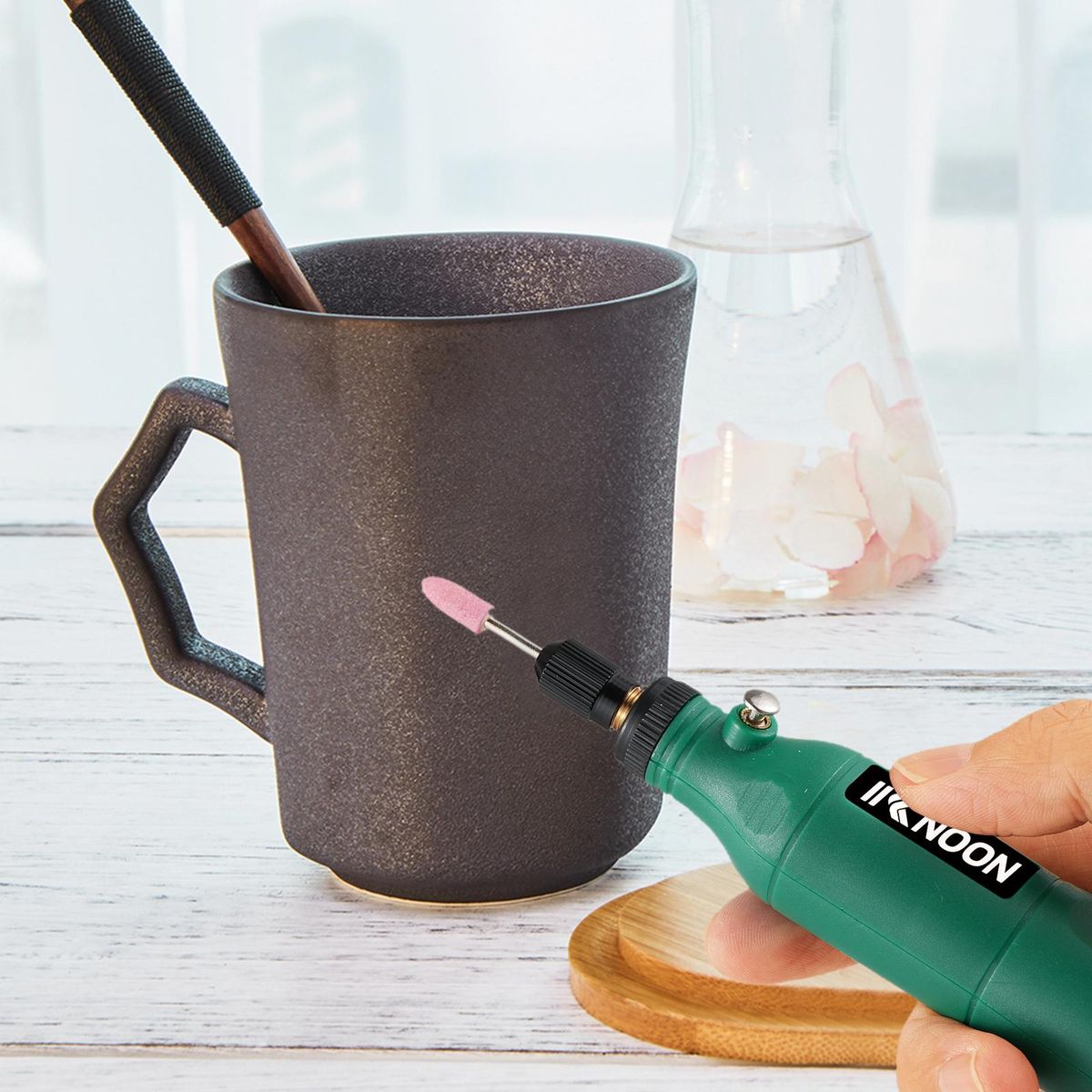 Cordless Rotary Tool 3.7V Li-Ion Power 5 Variable Speed USB Charging Multi-Purpose for Light-Duty DIY Crafting Polishing Jade Pet Nail Sharpening