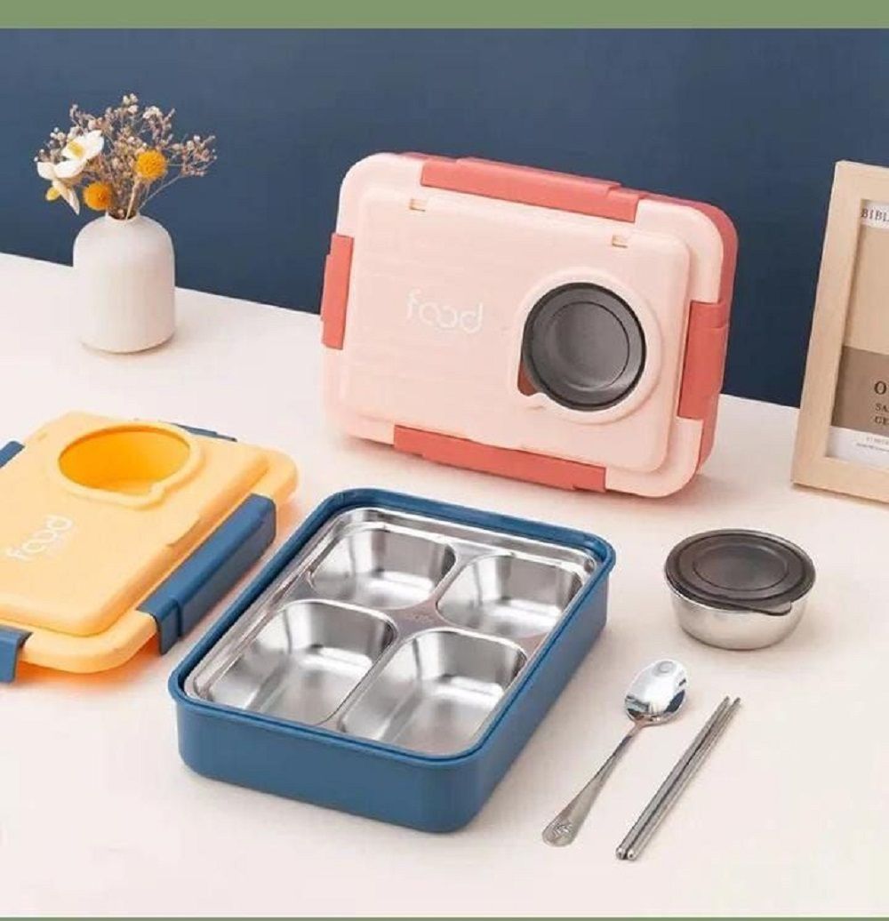 1100ml 4Grid+150ml Soup Bowl Stainless Steel Bento Lunch Box
