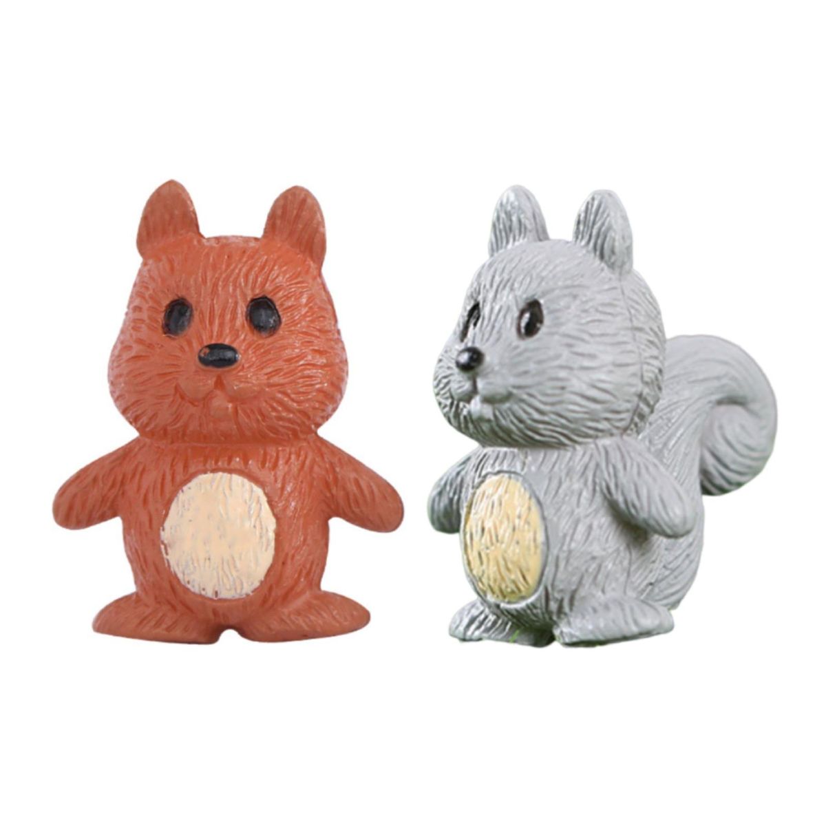 2Pcs Squirrel Figurines Fairy Garden Squirrel Crafts Ornament